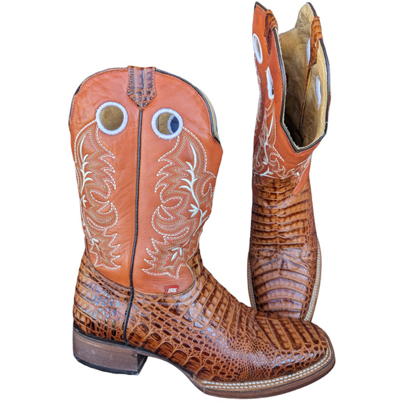 Rare BOTA Big Bull Men\'s Snake Orange and Brown Abilene Western Boot sz 10.5 main image 9